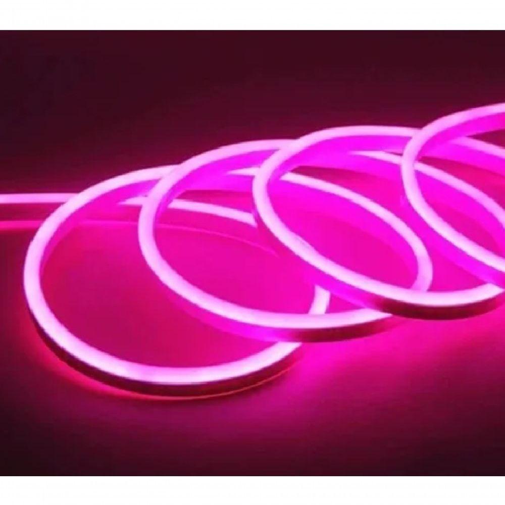 Fita Led Mangueira Neon 5 Mts Iluminação Flexível Corte 2.5 Cm - Rosa - 3