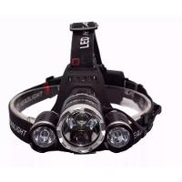 Lanterna Cabeça Triplo T6 3 Led Cree Profissional Swat Tática 2 Baterias - 3