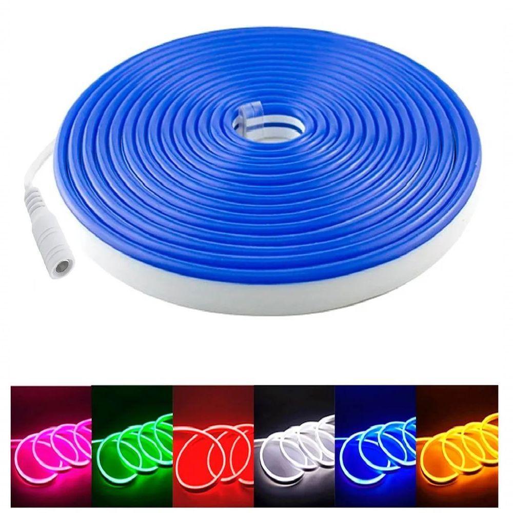 Fita Led Mangueira Neon 5 Mts Iluminação Flexível Corte 2.5 Cm - Azul - 1