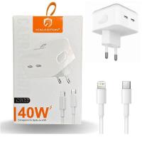 Carregador Turbo Duplo Usb-c Compativel Ipad E Iphone 12 13 14 - 40w - 5