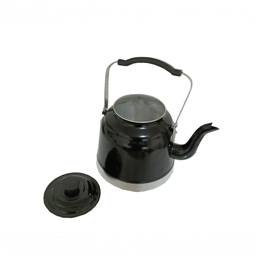 Chaleira De Alumínio Preta Brilhante Grande 2.3 Litros Belma - 2