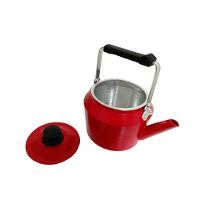 Chaleira De Alumínio Batido Fundido 2.2l Vermelha Craqueada - 3