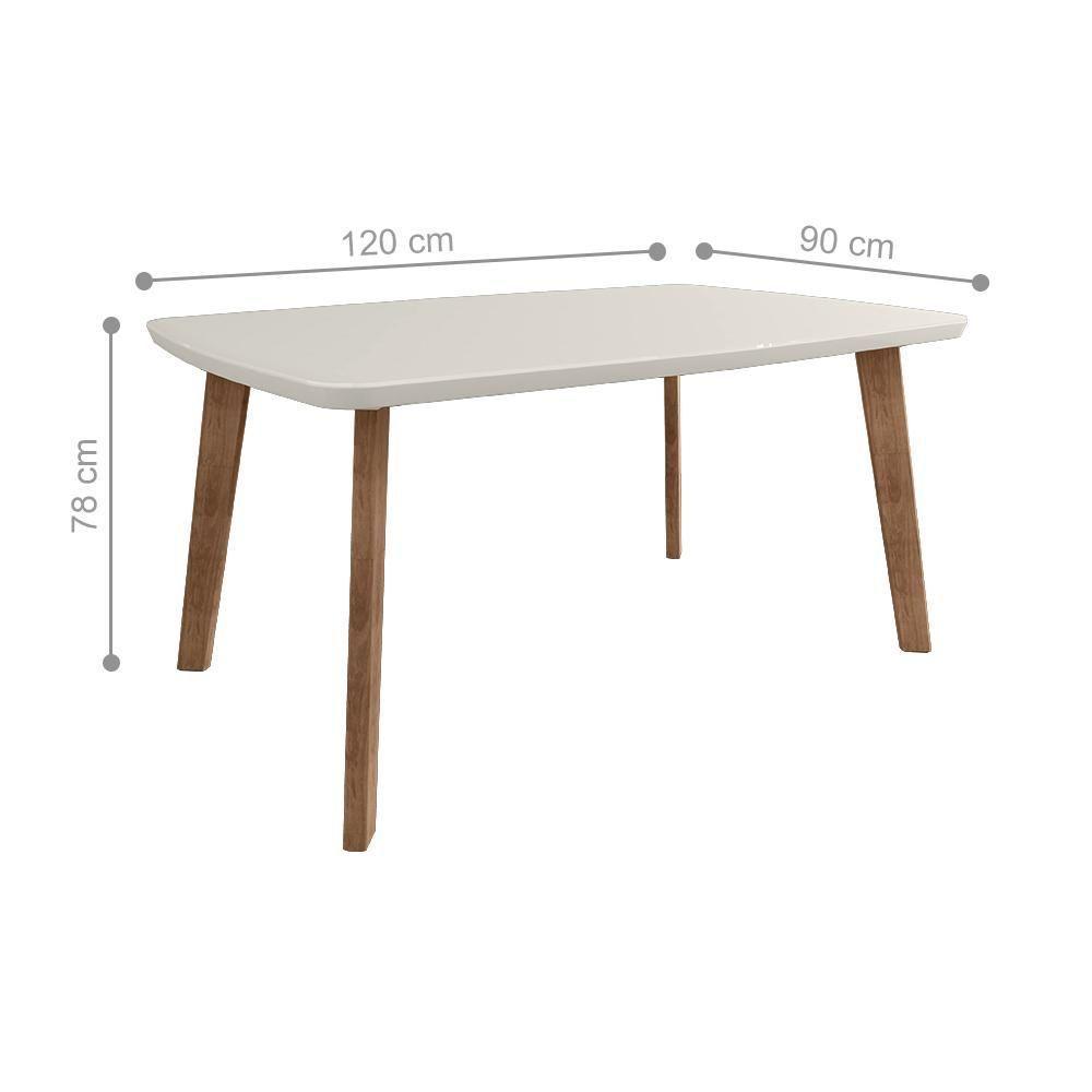 Mesa De Jantar 4 Lugares 1,20x0,90 Toulon Oblongo Off White - 3