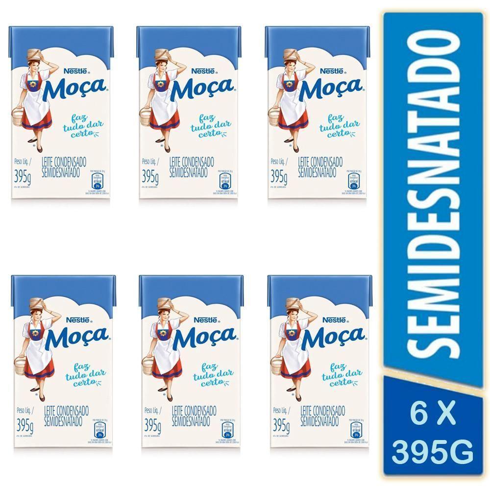 6 Leite Condensado Semidesnatado Nestlé Moça Caixa 395g - 1