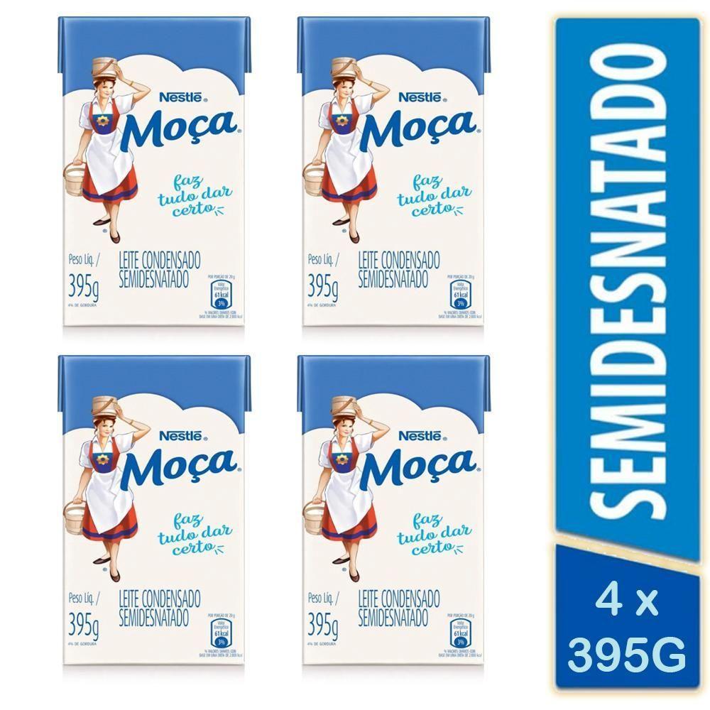 4 Leite Condensado Semidesnatado Nestlé Moça Caixa 395g - 1