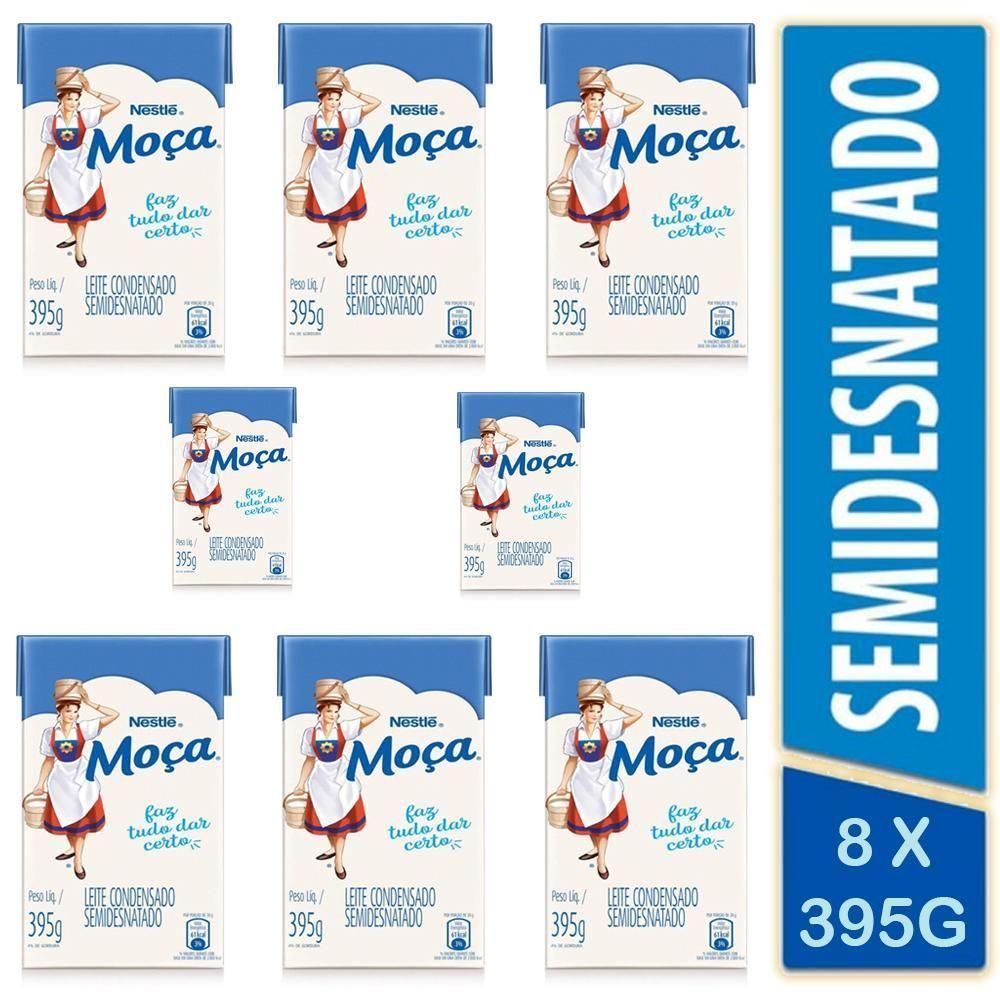 8 Leite Condensado Semidesnatado Nestlé Moça Caixa 395g - 1
