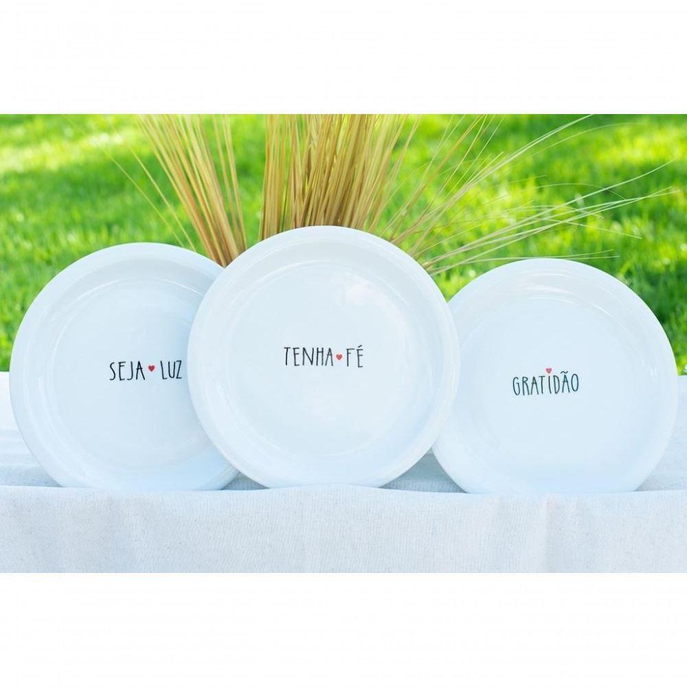 Prato Sobremesa Seja Luz Em Porcelana Para Presente - 4