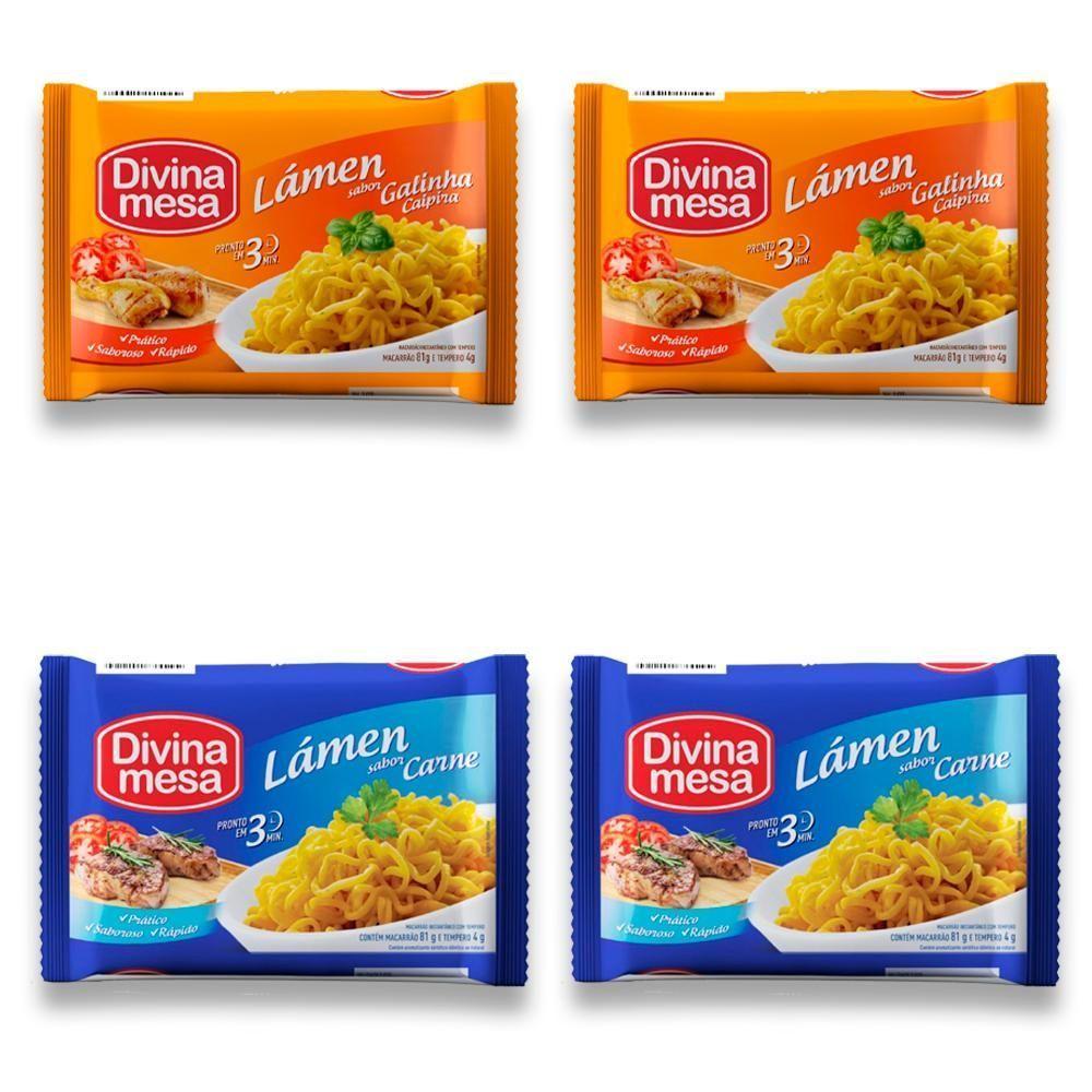 Macarrão Lámen Instantâneo 2 Galinha Caipira E 2 Carne 85g - 1