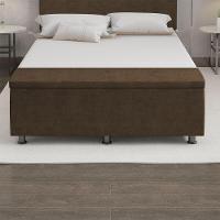 Baú Sapateira Estofada Casal 140 Cm Terra Veludo Skybox Cor Marrom - 2