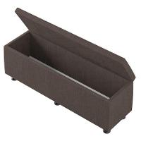 Baú Sapateira Estofada Casal 140 Cm Terra Veludo Skybox Cor Marrom