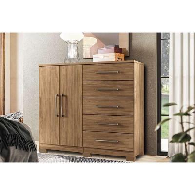 Cômoda de Quarto Malaga 2.5 Gavetas em MDF com Puxador Plástico Marrom
