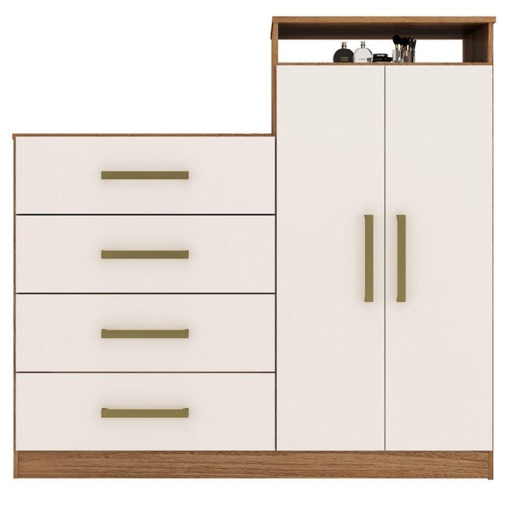 Cômoda Demobile 2 Portas 4 Gavetas Aurea Amendola/off Wh - 1