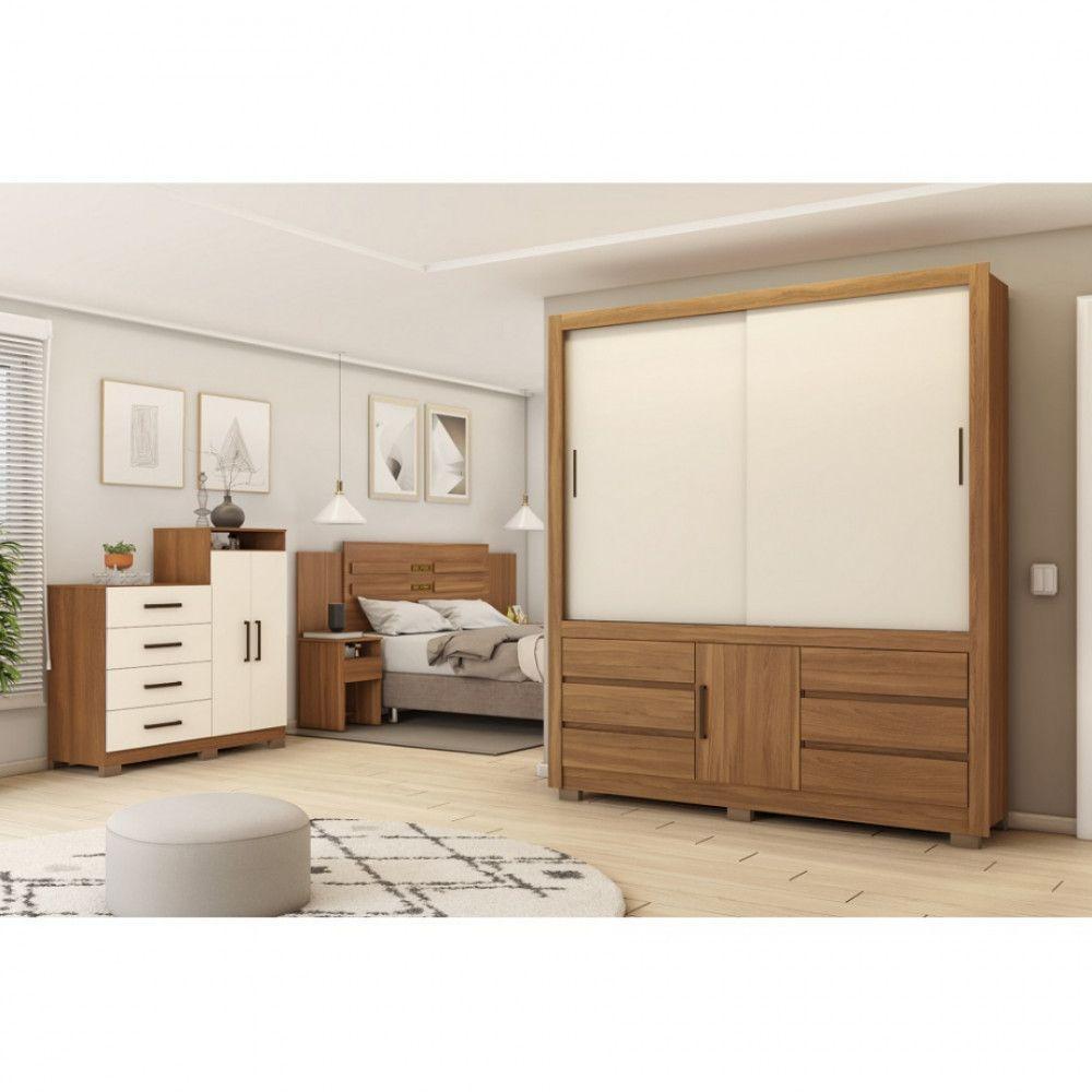 Cômoda Demobile 2 Portas 4 Gavetas Aurea Amendola/off Wh - 3