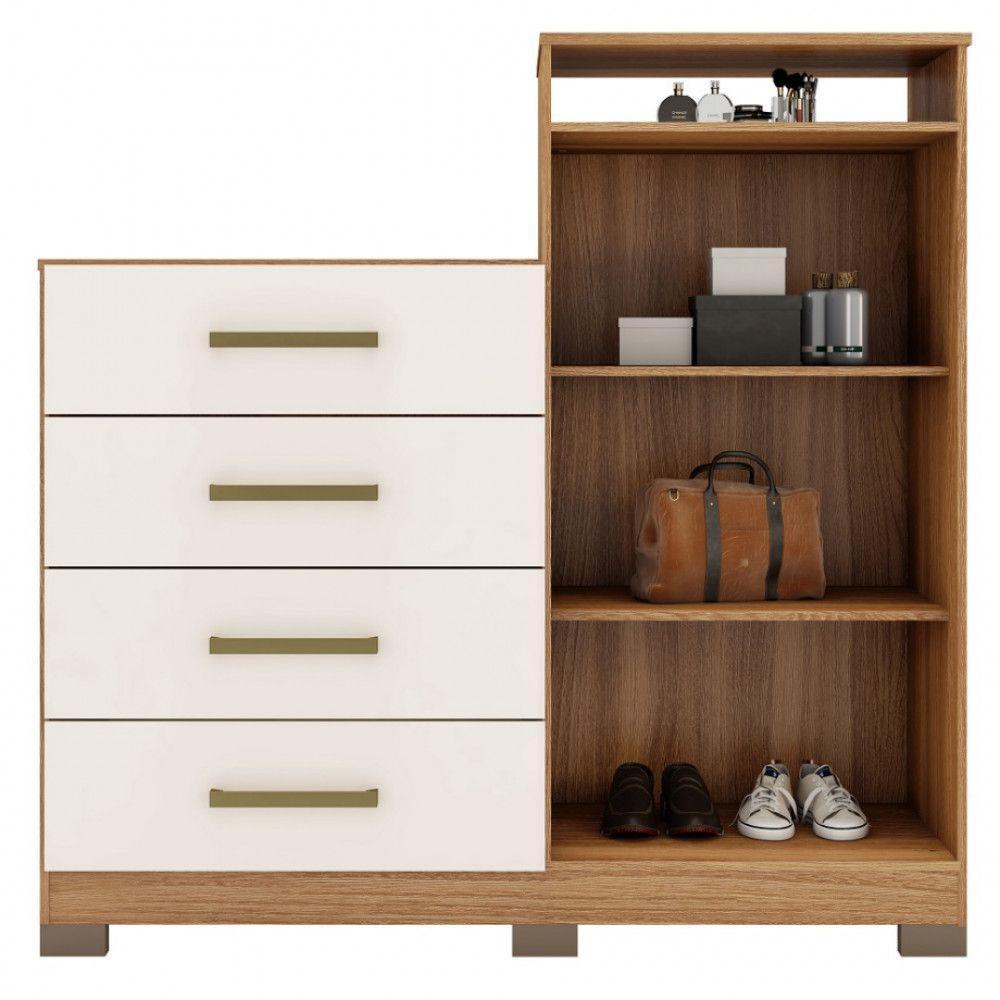 Cômoda Demobile 2 Portas 4 Gavetas Aurea Amendola/off Wh - 5