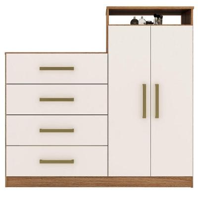 Cômoda Demobile 2 Portas 4 Gavetas Aurea Amendola/off Wh