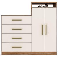 Cômoda Demobile 2 Portas 4 Gavetas Aurea Amendola/off Wh - 1
