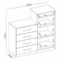 Cômoda Demobile 2 Portas 4 Gavetas Aurea Amendola/off Wh - 2
