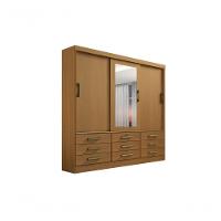Guarda-Roupas 3 Portas 9 Gavetas Com Espelho Cinamomo - 1