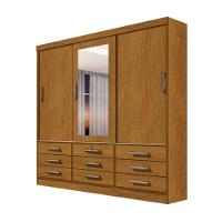 Guarda-Roupas 3 Portas 9 Gavetas Com Espelho Cinamomo - 5