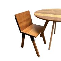 Conjunto De Mesa Eiffel Industrial 90 Cm Com 2 Cadeiras Detroit Madeira Maciça Natural E Ferro Preto Marrom