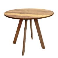 Conjunto De Mesa Eiffel Industrial 90 Cm Com 4 Cadeiras Detroit Madeira Maciça Natural E Ferro Preto Marrom - 3