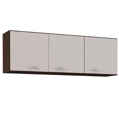 Armario Aereo 3 Portas 120 Cm 843 Chocolate Off White Poqq Chocolate Off White