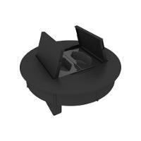 Mesa Reunião Eiffel Industrial 90cm Madeira Maciça Natural E Ferro Preto Com Caixa Usb Marrom - 4