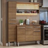 Armário De Cozinha Compacta 137cm Rustic Emilly Madesa 09 Rustic - 1