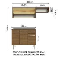 Armário De Cozinha Compacta 165cm Rustic Emilly Madesa 02 Rustic - 7