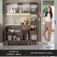 Armário De Cozinha Compacta 137cm Com Pia Rustic Emilly Madesa 07 Rustic - 6