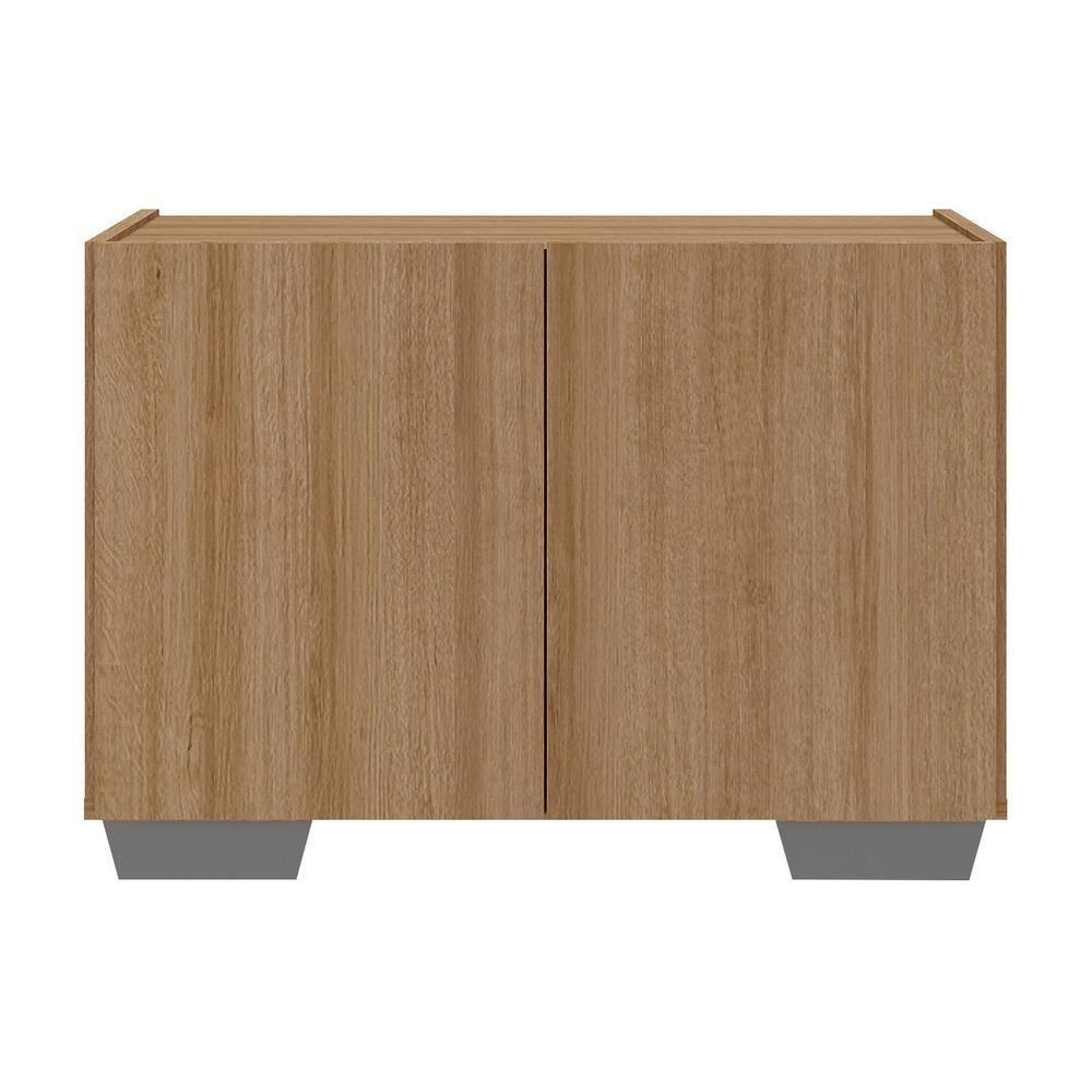 Mesa De Cabeceira Com Pés 2 Portas Mp4134 Rustic cinza Rustic cinza - 3