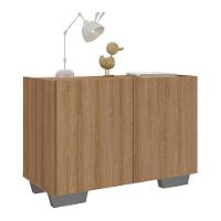 Mesa De Cabeceira Com Pés 2 Portas Mp4134 Rustic cinza Rustic cinza - 1