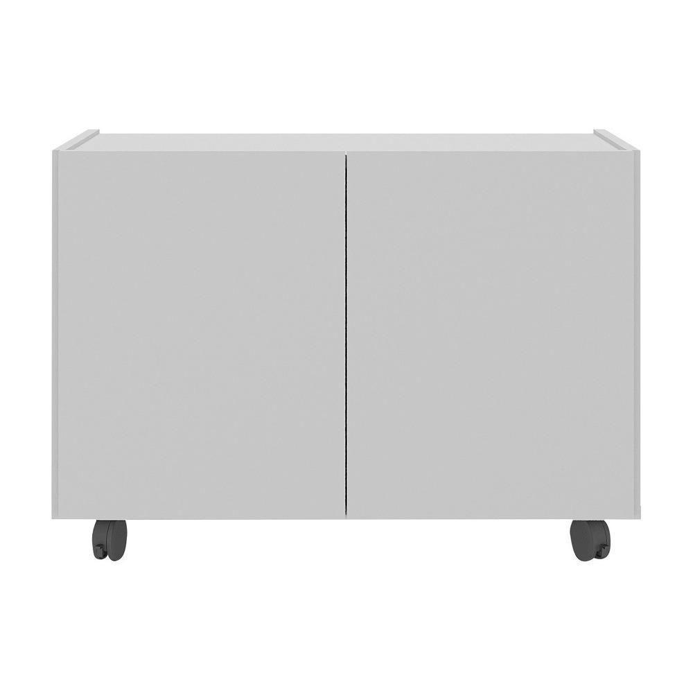 Mesa De Cabeceira Com Rodízios 2 Portas Mp4131 Branca Branco - 4