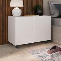 Mesa De Cabeceira Com Rodízios 2 Portas Mp4131 Branca Branco - 5