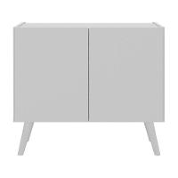 Kit 2 Mesas De Cabeceira Retrô 2 Portas Mp4138 Branco Branco - 2