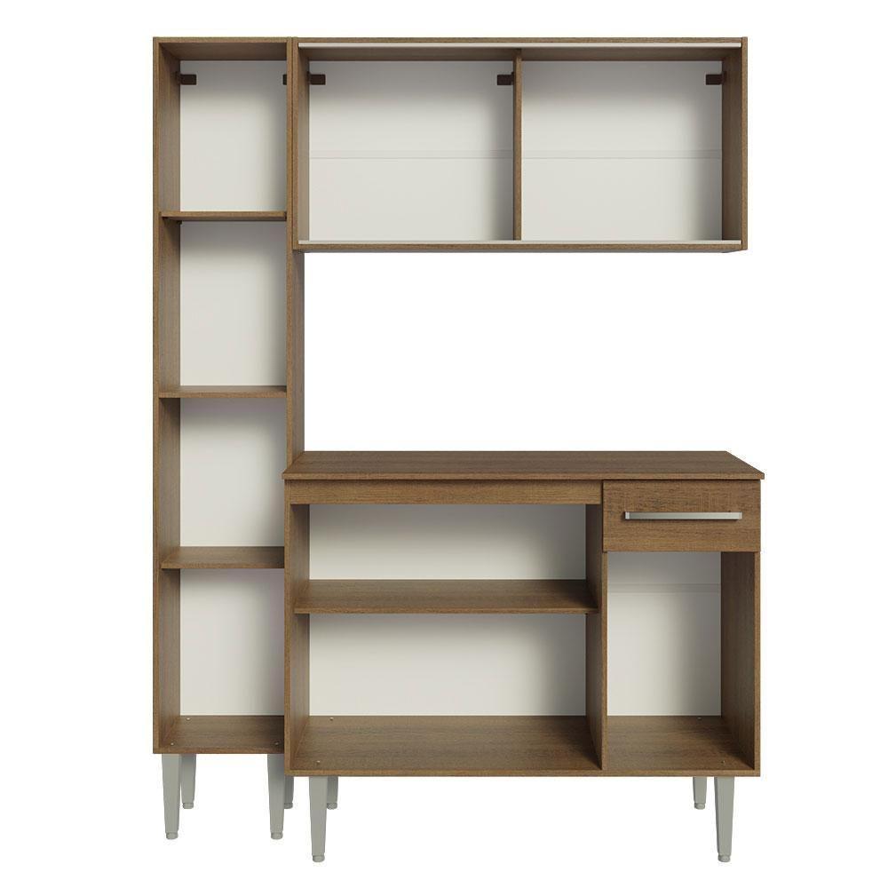 Armário De Cozinha Compacta 137cm Rustic Emilly Madesa 05 Rustic - 7