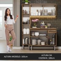 Armário De Cozinha Compacta 137cm Rustic Emilly Madesa 05 Rustic - 6