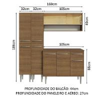 Armário De Cozinha Compacta 169cm Rustic Emilly Madesa 13 Rustic - 7