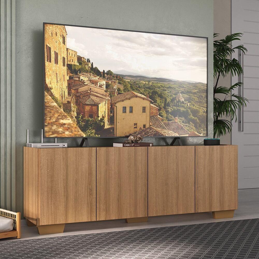 Rack Para Tv Até 50 Polegadas Com Mp1072 Rustic natural - 3