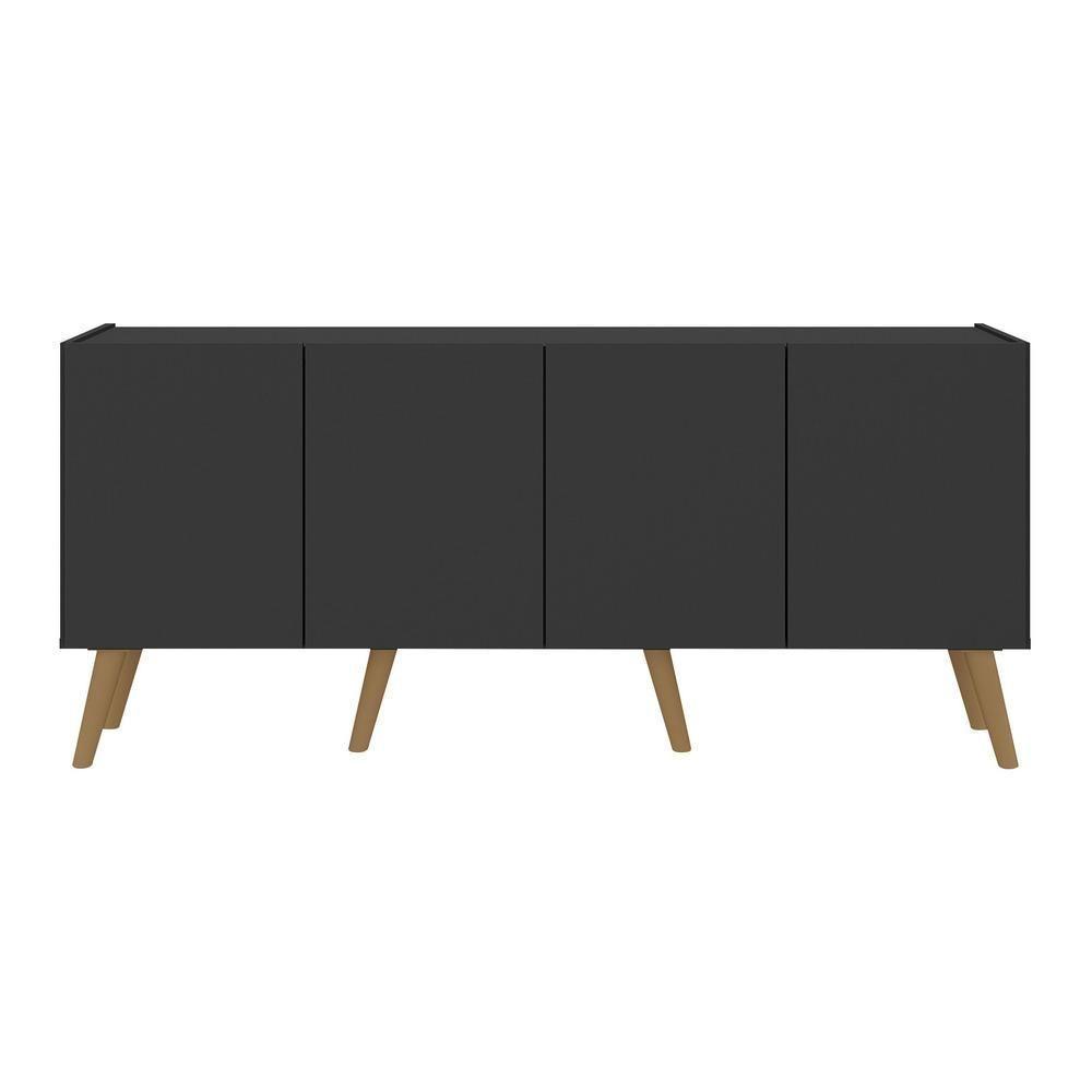 Rack Retrô Para Tv Até 50 Polegadas Com Mp1071 Preto natural - 2