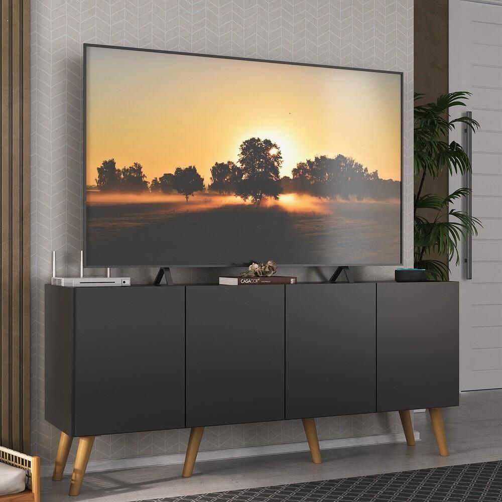 Rack Retrô Para Tv Até 50 Polegadas Com Mp1071 Preto natural - 5