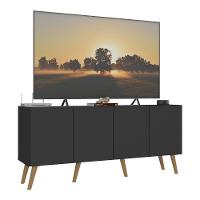 Rack Retrô Para Tv Até 50 Polegadas Com Mp1071 Preto natural - 1