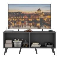 Rack Retrô Para Tv Até 50 Polegadas Com Mp1071 Grafite preto