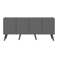 Rack Retrô Para Tv Até 50 Polegadas Com Mp1071 Grafite preto - 5