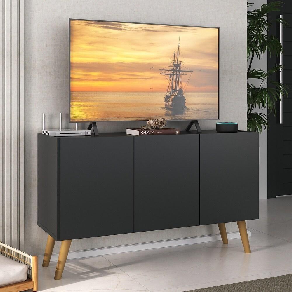 Rack Retrô Para Tv Até 32 Polegadas Com Mp1067 Preto natural - 2