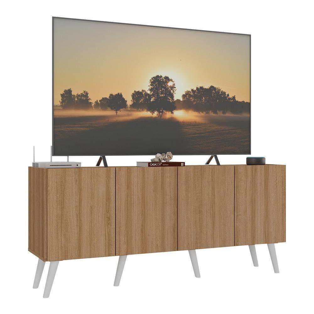 Rack Retrô Para Tv Até 50 Polegadas Com Mp1071 Rustic branco - 1