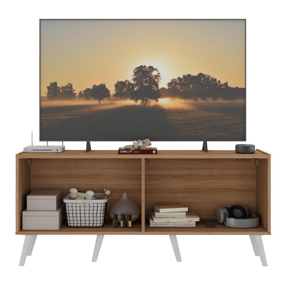 Rack Retrô Para Tv Até 50 Polegadas Com Mp1071 Rustic branco - 2