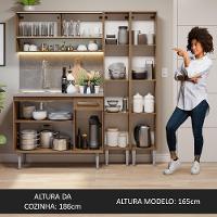 Armário De Cozinha Compacta 169cm Com Pia Rustic Emilly Madesa 14 Rustic