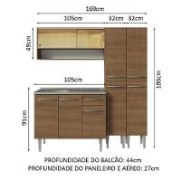 Armário De Cozinha Compacta 169cm Com Pia Rustic Emilly Madesa 14 Rustic - 8