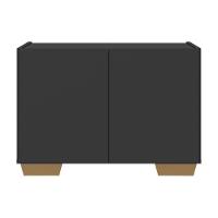 Kit 2 Mesas De Cabeceira 2 Portas E Pés Mp4139 Preto natural - 2